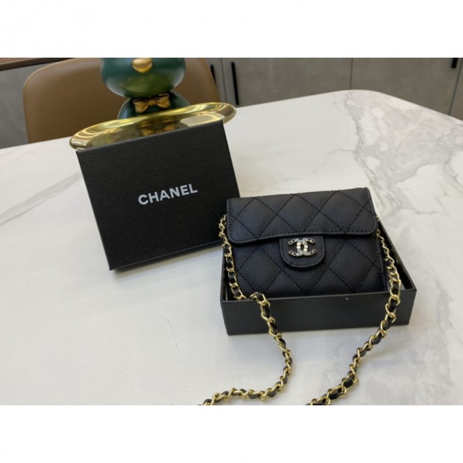 ChaneL・ウォレット 財布 小銭入り Wallet On Chain 大容量 多機能 折財布