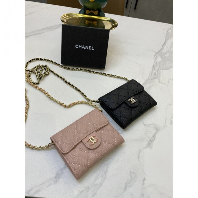ChaneL・ウォレット 財布 小銭入り Wallet On Chain 大容量 多機能 折財布