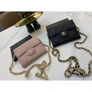 ChaneL・ウォレット 財布 小銭入り Wallet On Chain 大容量 多機能 折財布