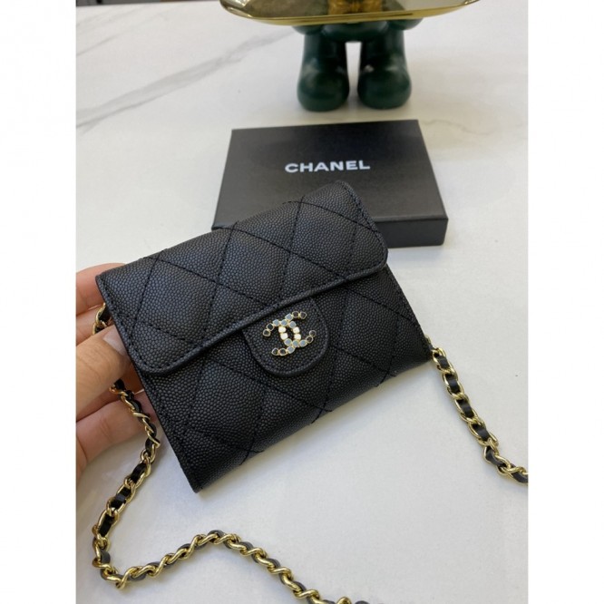 ChaneL・ウォレット 財布 小銭入り Wallet On Chain 大容量 多機能 折財布