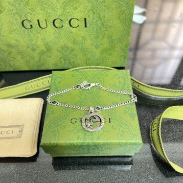 【GUCCIグッチ】インターロッキング G シルバー ブレスレッド