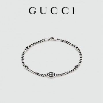 【GUCCIグッチ】インターロッキング G シルバー ブレスレッド