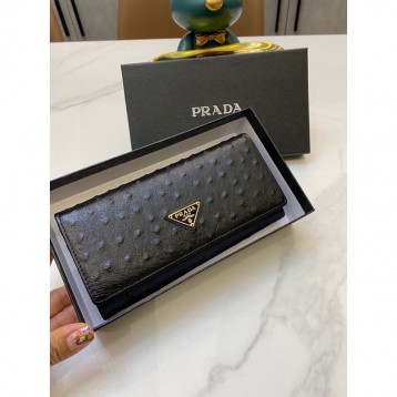 PRADA・レザー コンチネンタルウォレット 財布 ファスナー 長財布