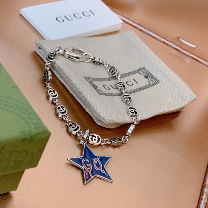 【GUCCIグッチ】インターロッキング G シルバー ブレスレッド
