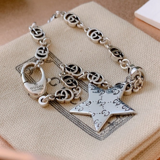 【GUCCIグッチ】インターロッキング G シルバー ブレスレッド