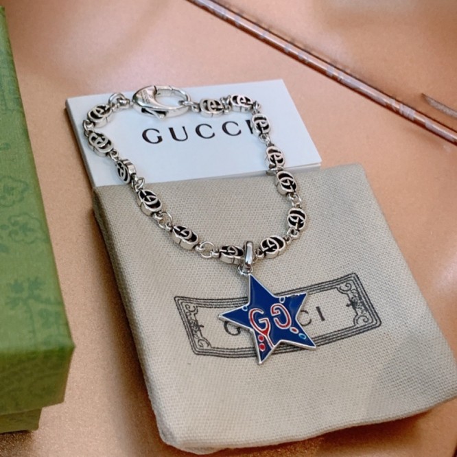【GUCCIグッチ】インターロッキング G シルバー ブレスレッド
