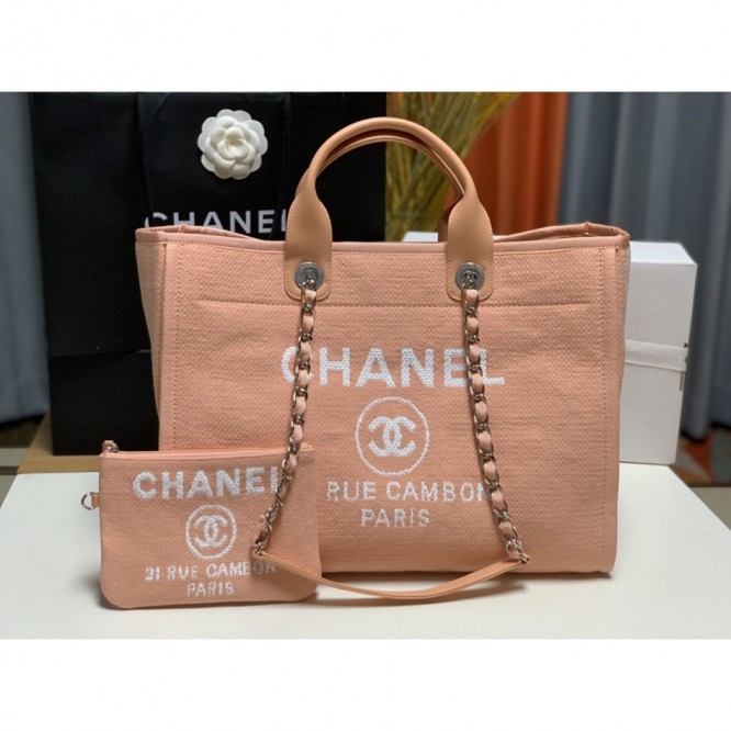 CHANELビーチキャンバスバッグキャンバストートショッピングバッグ