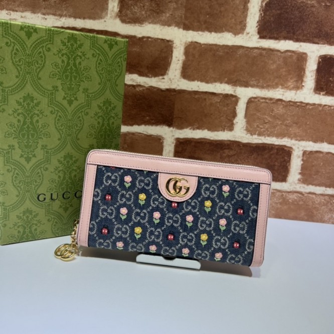 【GUCCI】オフィディア ジップ長財布 デニム 日本限定