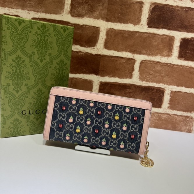 【GUCCI】オフィディア ジップ長財布 デニム 日本限定