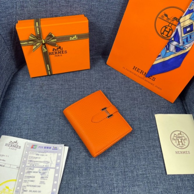 Hermes・レザー コンチネンタルウォレット 財布 折財布