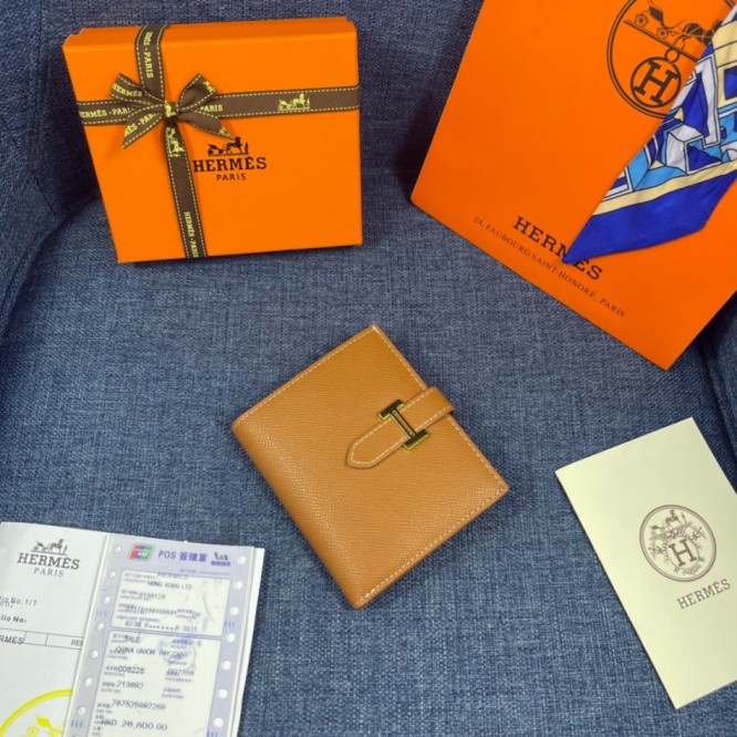 Hermes・レザー コンチネンタルウォレット 財布 折財布