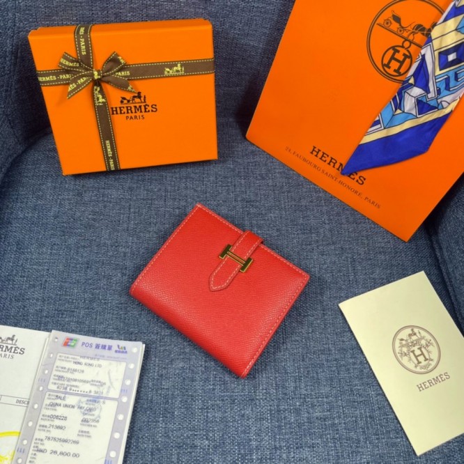 Hermes・レザー コンチネンタルウォレット 財布 折財布
