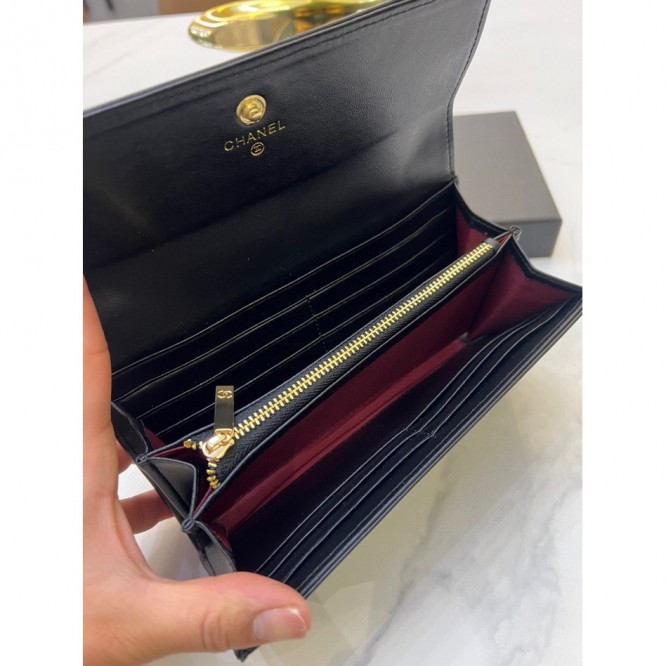ChaneL・レザー コンチネンタルウォレット 財布 折財布