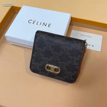 CelineTRIOMPHE人工皮革羊革名刺ケース財布
