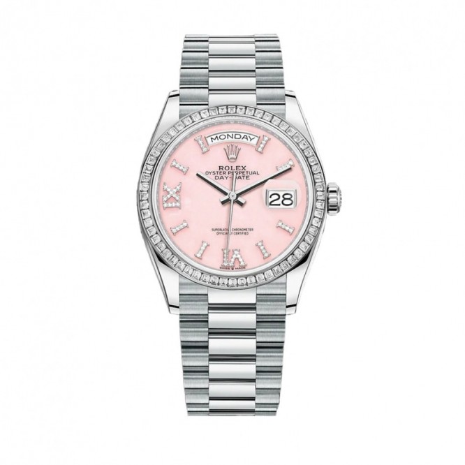 モデルオイス128396TBRター、36 mm、プラチナ、ダイヤモンド