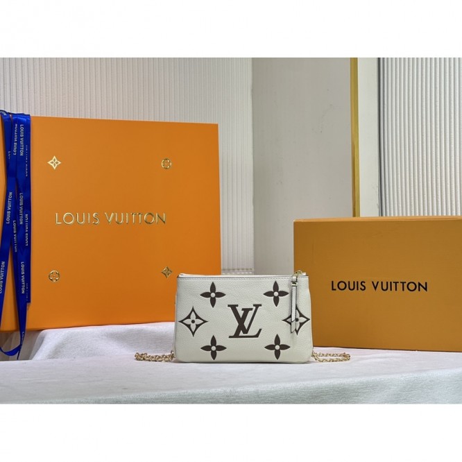 LOUIS VUITTON Monogram Empreinteポシェット ドゥーブル ジップ