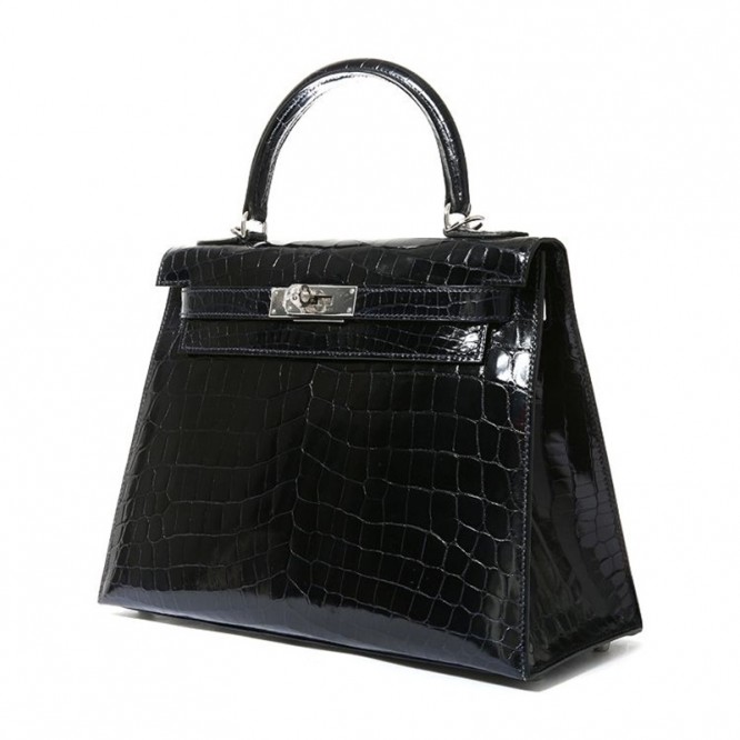 【0111更新】HERMES エルメス Kelly ケリー クロコ ブラック シルバー金具 MiniKelly ミニケリー 19cm/20cm/25cm/28cm