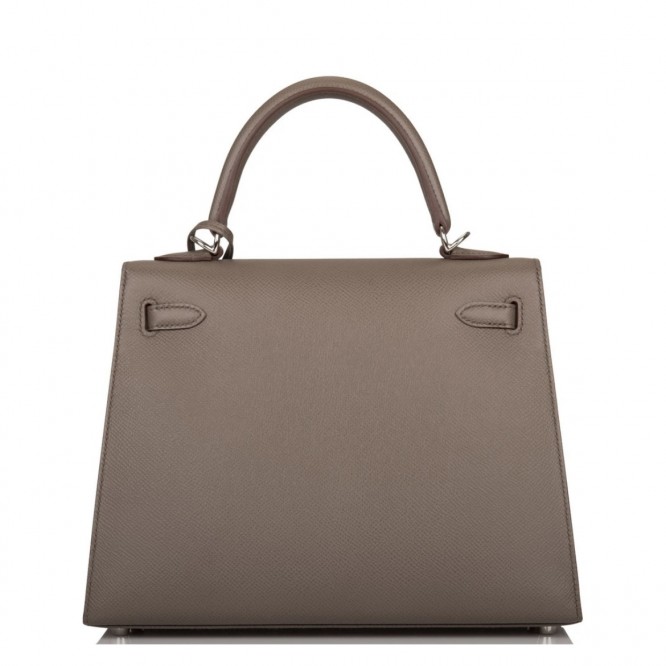 【0111更新】HERMES エルメス Kelly ケリー エプソン グレー シルバー金具 MiniKelly ミニケリー 19cm/20cm/25cm