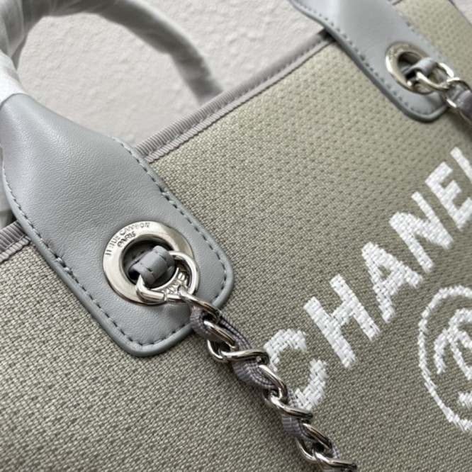 CHANELビーチキャンバスバッグキャンバストートショッピングバッグ