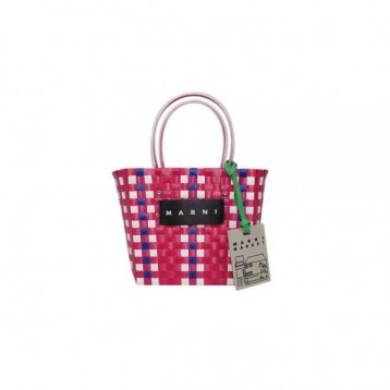 【直営購入】MARNI フラワーカフェ ピクニック バッグカゴ マルニ ハンドバッグ レディース バッグ ピンク PINK