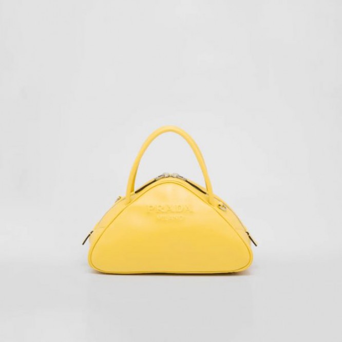 ☆大人気新作☆PRADA プラダ イエロー レザー トップハンドルバッグ 1BB082_2BYA_F0377_V_NEO