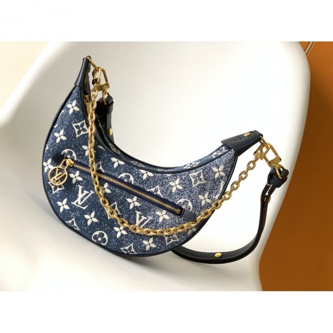  Louis Vuitton ループ 半月型 デニム バゲットバッグM81166