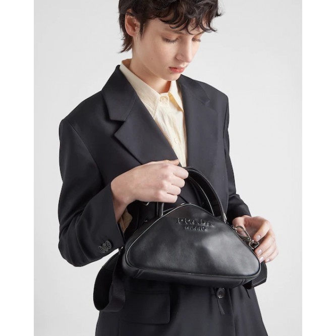 ☆大人気新作☆PRADA プラダ ブラック レザー トップハンドルバッグ 1BB082_2BYA_F0002_V_NEO