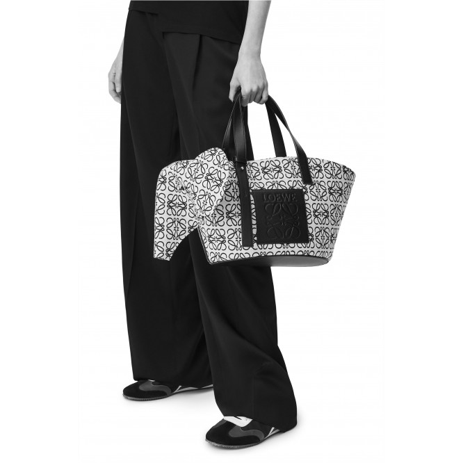新作★LOEWE★エレファント バスケットバッグ (アナグラムジャカード&カーフ) A546T21X05