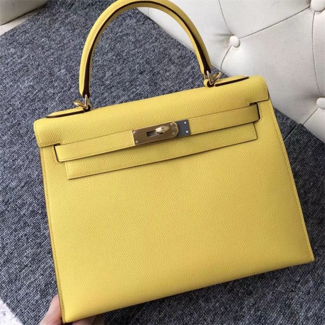 【0111更新】HERMES エルメス Kelly ケリー エプソン イエロー シルバー金具 MiniKelly ミニケリー 19cm/20cm/25cm