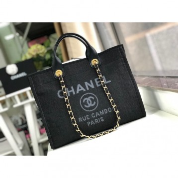 CHANELビーチキャンバスバッグキャンバストートショッピングバッグ
