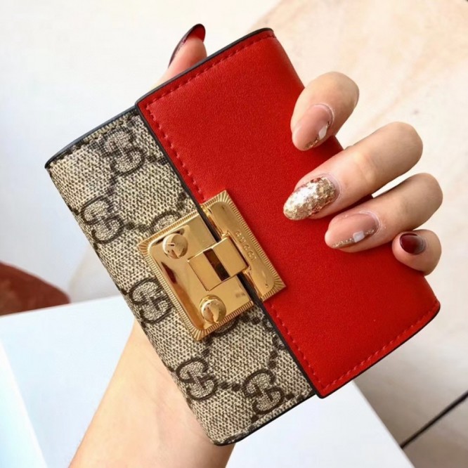 Gucci・〔GG マーモント〕レザー 三つ折りウォレット