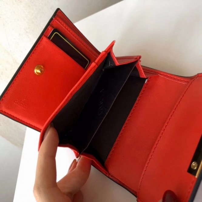 Gucci・〔GG マーモント〕レザー 三つ折りウォレット