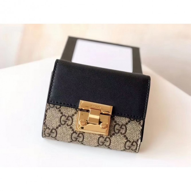 Gucci・〔GG マーモント〕レザー 三つ折りウォレット