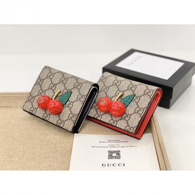 【GUCCI】チェリー GGスプリーム キャンバスミニ財布
