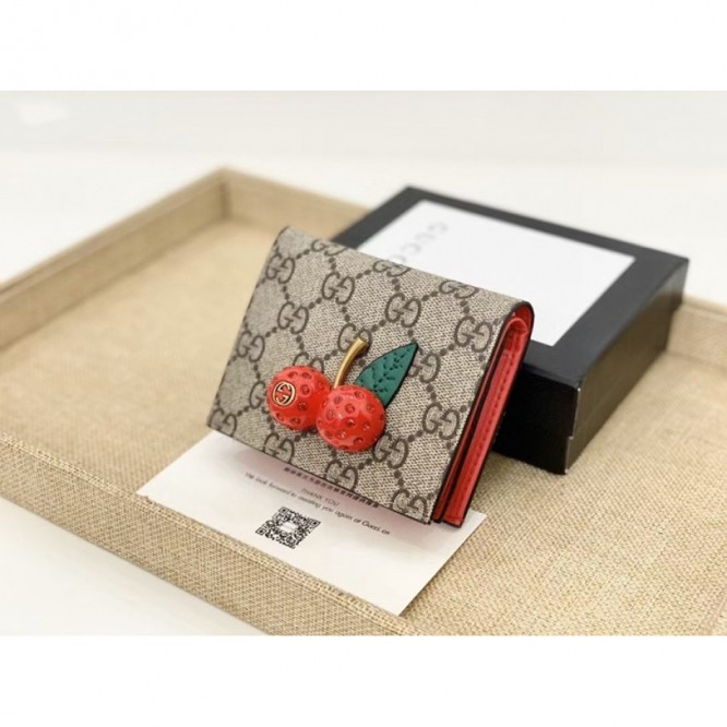 【GUCCI】チェリー GGスプリーム キャンバスミニ財布