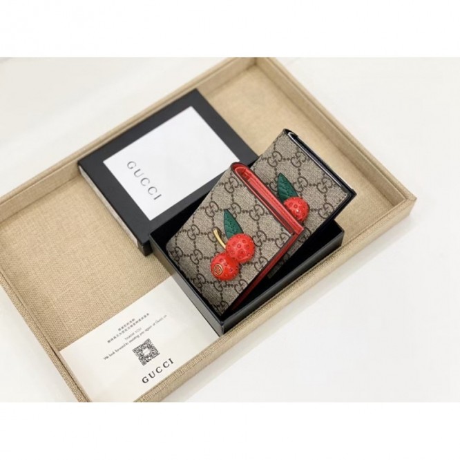 【GUCCI】チェリー GGスプリーム キャンバスミニ財布