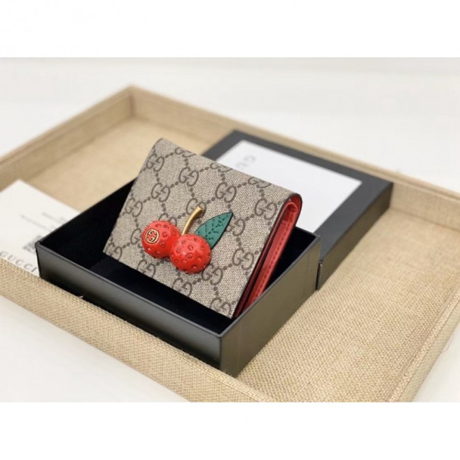 【GUCCI】チェリー GGスプリーム キャンバスミニ財布