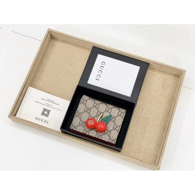 【GUCCI】チェリー GGスプリーム キャンバスミニ財布