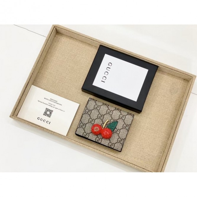 【GUCCI】チェリー GGスプリーム キャンバスミニ財布