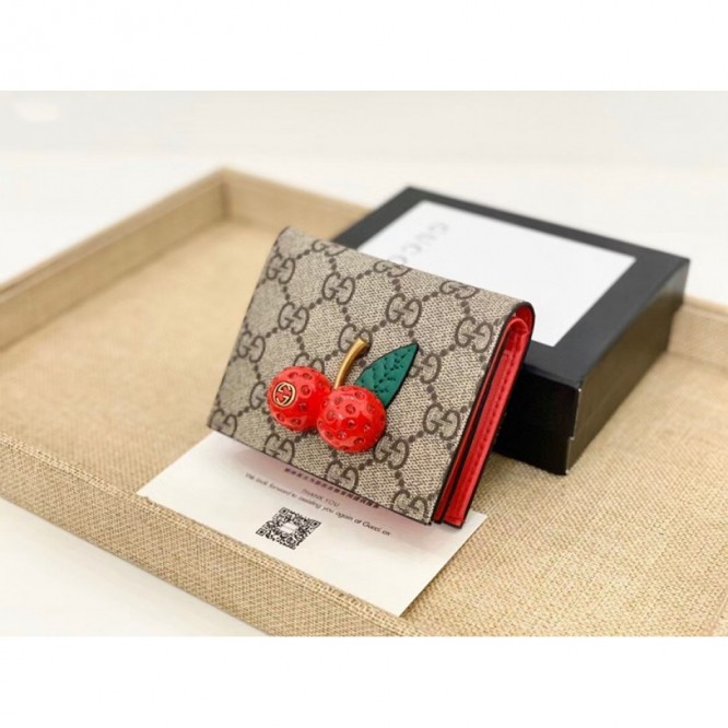 【GUCCI】チェリー GGスプリーム キャンバスミニ財布