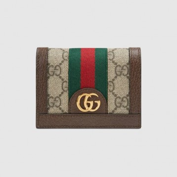【GUCCI】（グッチ） オフィディア　GG カードケース 財布コンパクトウォレット ブラウン