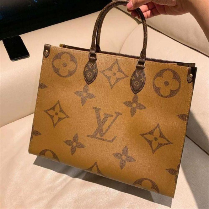 ◆Louis Vuitton◆M45495オンザゴー MM トート バッグ ブラウン