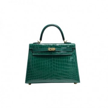【0111更新】HERMES エルメス Kelly ケリー クロコ グリーン シルバー金具 MiniKelly ミニケリー 19cm/20cm/25cm/28cm