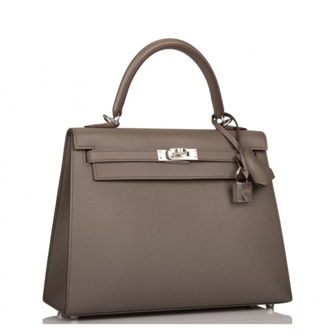 【0111更新】HERMES エルメス Kelly ケリー エプソン グレー シルバー金具 MiniKelly ミニケリー 19cm/20cm/25cm