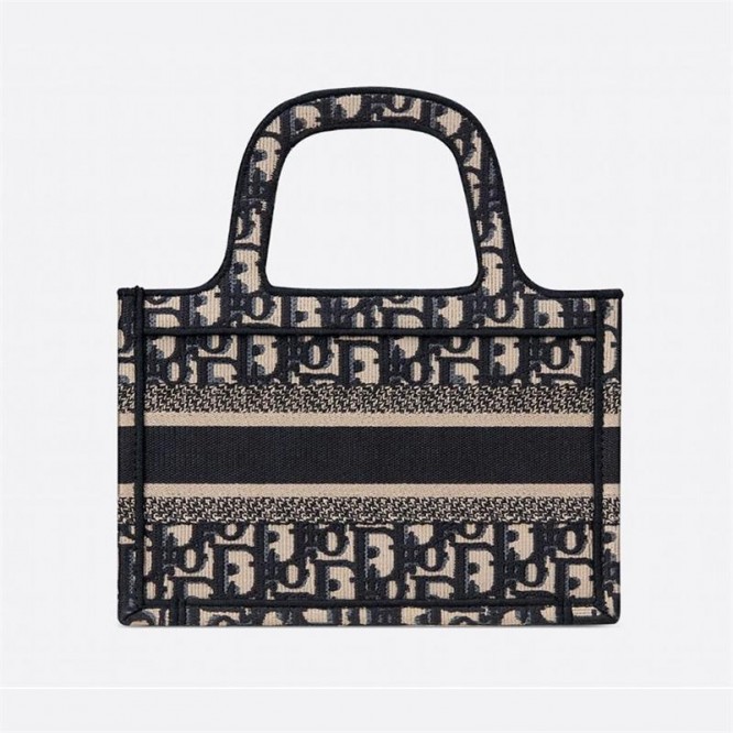 【DIOR】 ディオール オブリーク 刺繍 ブックトートミニバッグ
