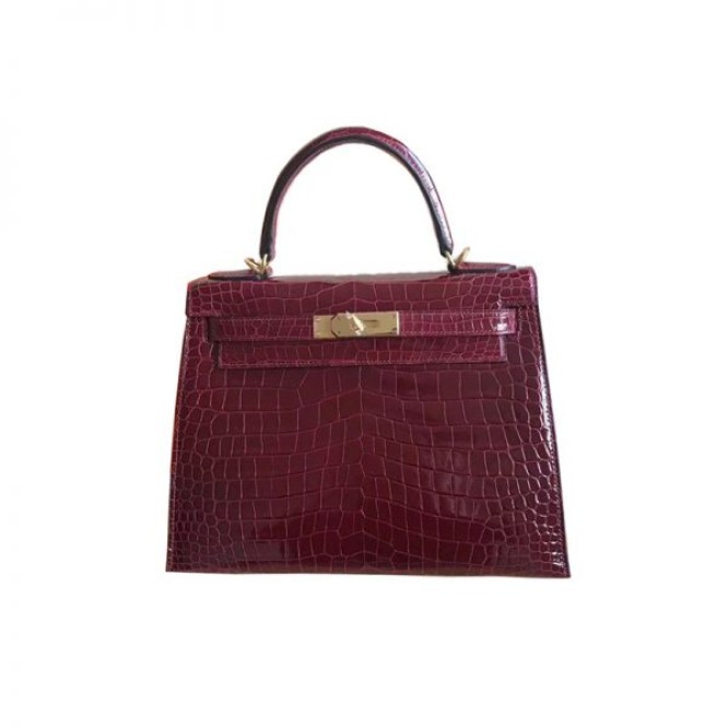 【0111更新】HERMES エルメス Kelly ケリー クロコ ワインレッド シルバー金具 MiniKelly ミニケリー 19cm/20cm/25cm/28cm