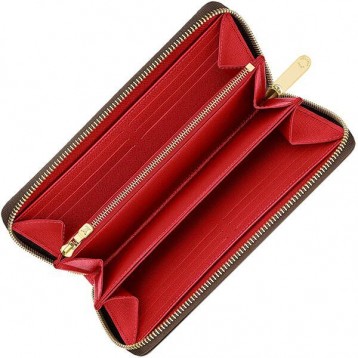 【新品】 新作ーウォレットレッド系 ラウンドファスナー長財布 おしゃれ かわいい かっこいい ロゴ柄 大人 高級 ペア 夫婦 カップル 記念日