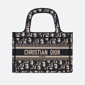 【DIOR】 ディオール オブリーク 刺繍 ブックトートミニバッグ