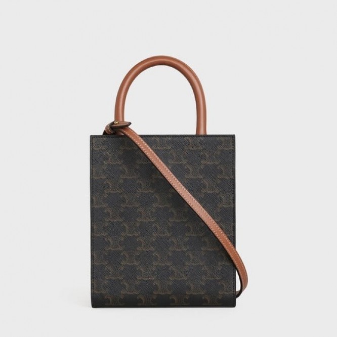【CELINE】ミニトートバッグ ショルダー トリオンフ ブラック