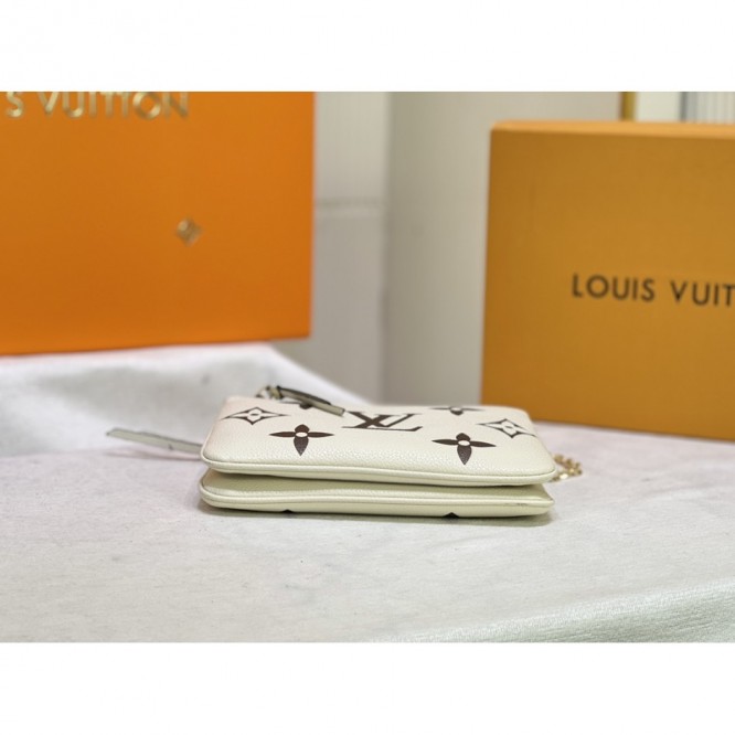 LOUIS VUITTON Monogram Empreinteポシェット ドゥーブル ジップ